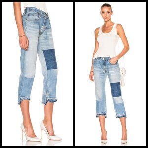 💕NILI LOTAN💕 Franki Patchwork Reworked Crop Jeans ~ Vintage Indigo 26